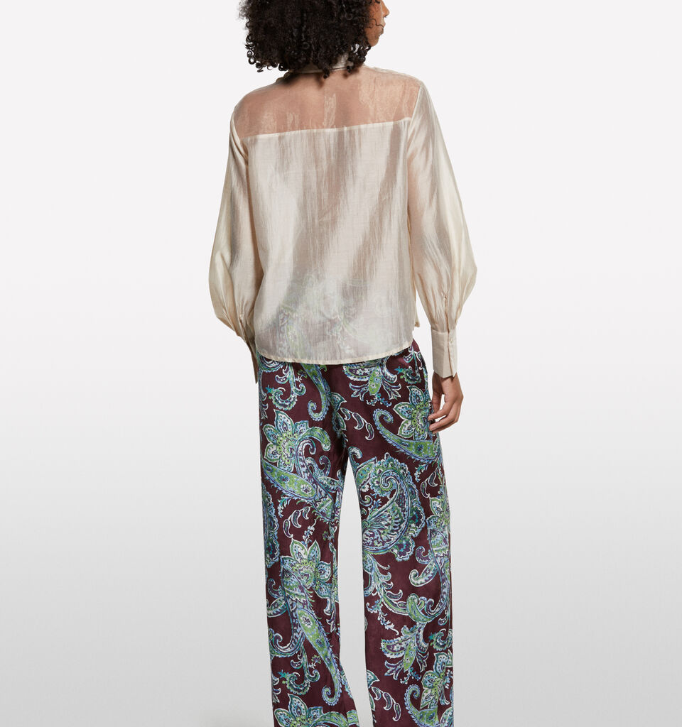 Beige semi sheer shirt - women's shirts - Beige | Sisley image number 2